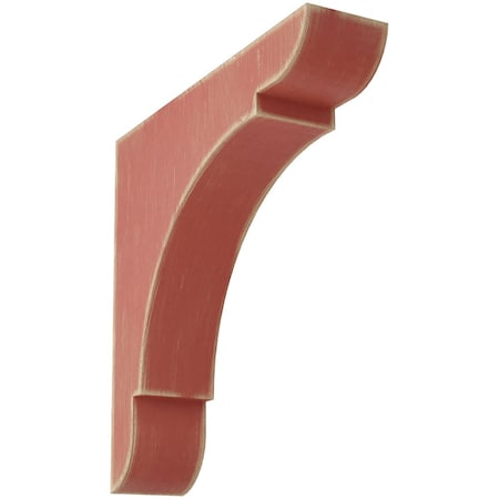 Ekena Millwork 1 3/4"W x 8"D x 8"H Medium Olympic Wood Vintage Decor Bracket, Salvage Red BKTWD01X08X08OLRD
